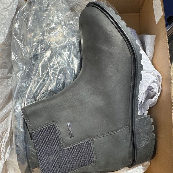 Rockport Women's Ryleigh Gore Chelsea Boot, Black Nubuck Waterproof Warm Lined - Picture 3 of 3